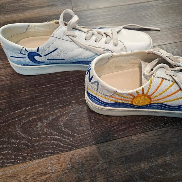 Soludos Shoes - Soludos Leather Sun & Moon Embroidered Sneakers